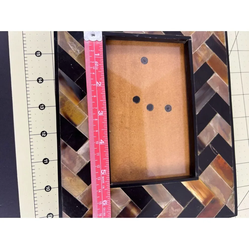 Pier 1 Horn Mosaic Frame Herringbone Tabletop 4x6
